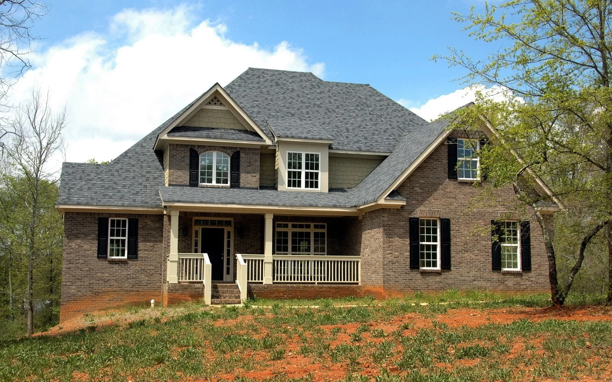Brick house with a covered front porch